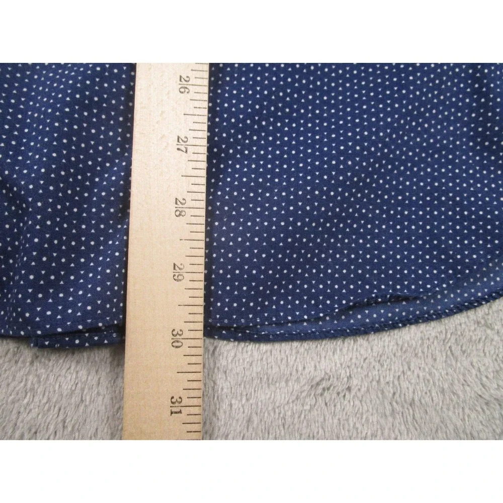 Banana Republic Shirt Mens Medium Blue Geometric Button Up‎ Slim Fit Preppy
